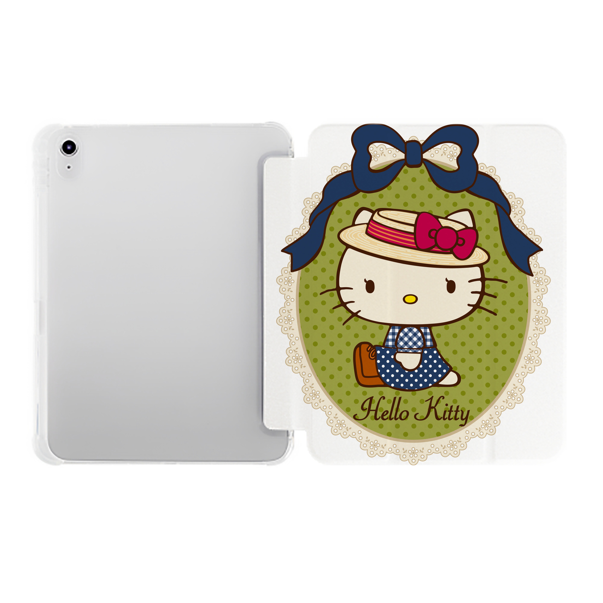 （画像用） Hello Kitty ハローキティ IPad ケース ペン収納付き 三つ折りスタンド PUレザー×シリコン 対応機種9.5/10.5/10.9インチ